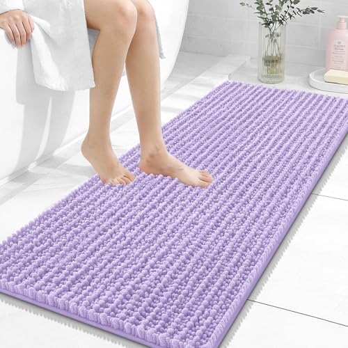 OLANLY Bathroom Runner Rugs 47x20, Thick Soft Absorbent Chenille Bath Rugs