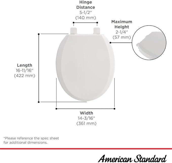 American Standard 5259B65MT.020 Cardiff Slow-Close Round Front Toilet Seat, White