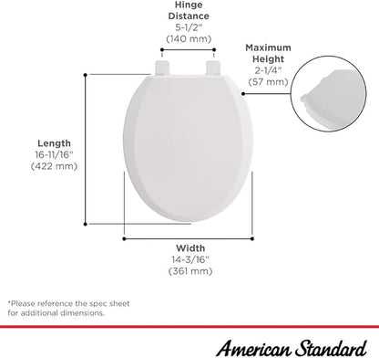 American Standard 5259B65MT.020 Cardiff Slow-Close Round Front Toilet Seat, White