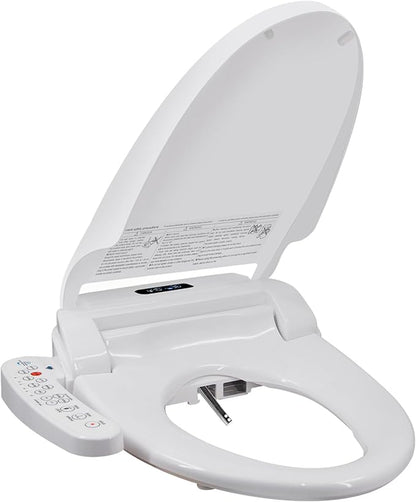 Bidet Toilet Seat Electric Warm Water Bidet with Warm Air Drying, Heated Seat Bidets with Self-cleaning Nozzle Temperature Adjustable White (Round)
