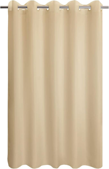 River Dream No Hook Hotel Cloth Shower Curtain Beige, Standard Size | Waterproof Microfiber, Bottom Magnets, Soft Washable Fabric Shower Curtain or Liner, 71W x 74H