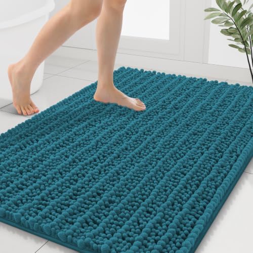 Smiry Bathroom Rugs 40X32, Extra Soft Rubber Backing Chenille Bath Mats