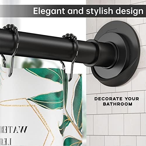 BRIOFOX Shower Curtain Rod Holder 3M Adhesive | Heat Resistant | Waterproof | Max Load 60 lbs Shower Rod Retainer for Wall, 2 Pack, Black (Rod Not Included)