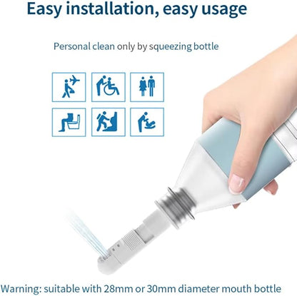 Go Bidet Handheld Shattaf Sprayer – High Pressure Manual Bidet Bottle for Personal Hygiene, Gentle Care for Men & Women, Non-Electric Mini Bidet Fits Any Thread Bottle Worldwide
