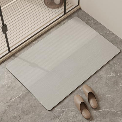 Mecko Bath Mat 24"x48",Ultra Thin Bathroom Rug fit Under Door Light Grey