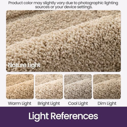 DEXI Bathroom Rugs 24x16, Non-Slip and Absorbent Bath Mat, Beige