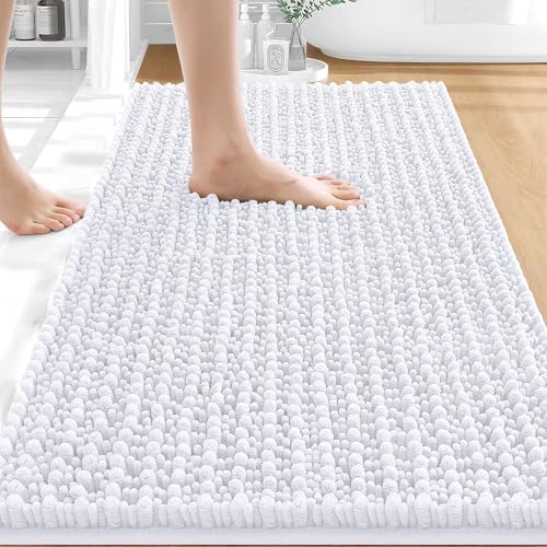 OLANLY Bathroom Rugs 30x20, Thick Soft Absorbent Chenille Bath Rugs