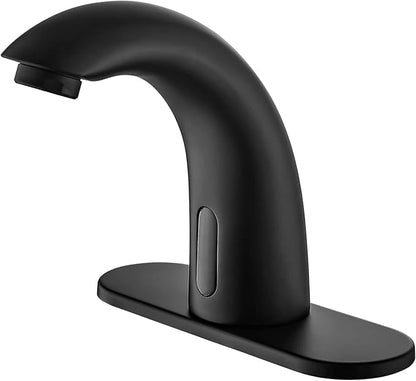 Touchless Bathroom Sink Faucet - Automatic Motion Sensor - Battery Operated for Commercial Lavotory Bathroom, Matte Black