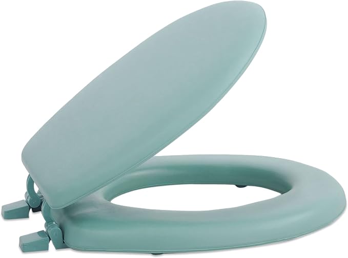 Soft Standard Vinyl Toilet Seat, Light Green, 17 in | Toilet-Seat Construction: Contoured Seat Profile and Durable Finish Create a Polished Fixture Update.