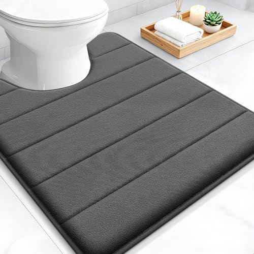 OLANLY Memory Foam Toilet Rugs U Shaped 24x20, Super Soft and Absorbent
