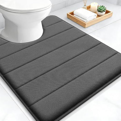 OLANLY Memory Foam Toilet Rugs U Shaped 24x20, Super Soft and Absorbent