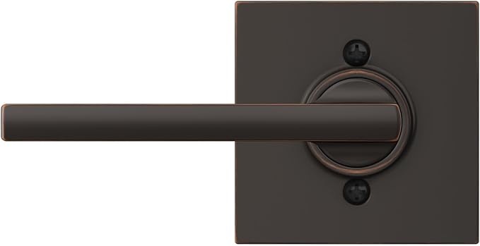 Schlage F170 LAT 716 COL Latitude Lever with Collins Trim Non-Turning Dummy Door Handle, Aged Bronze