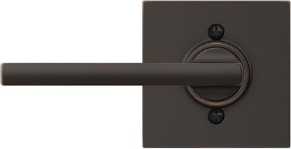 Schlage F170 LAT 716 COL Latitude Lever with Collins Trim Non-Turning Dummy Door Handle, Aged Bronze