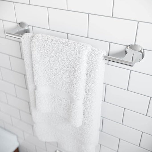 Pfister Pfirst Modern Bath Towel Bar for Bathroom, 18-Inch, Wall-Mounted, Screw-In, Polished Chrome Finish, BTBPFM1C