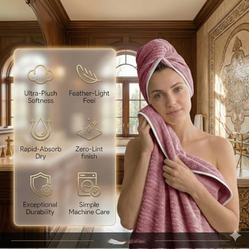 2-Pack Microfiber Bath Towels (27x54 Inches) - Ultra Soft & Quick Dry, 3X Absorbency, Lightweight for Gym, Yoga, Travel & Spa - Perfect for Home, Fitness & Post-Workout