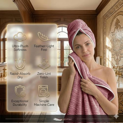 2-Pack Microfiber Bath Towels (27x54 Inches) - Ultra Soft & Quick Dry, 3X Absorbency, Lightweight for Gym, Yoga, Travel & Spa - Perfect for Home, Fitness & Post-Workout