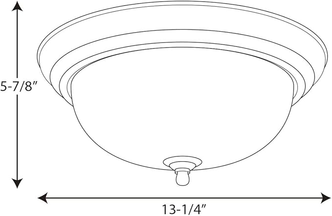 Progress Lighting 2-Light Ceiling Light, Flush Mount Ceiling Light Fixture for Interior Kitchen Lights, Hallway, Bedroom, Living Room, 13-1/4”, 5-13/16”, Brushed Nickel, Etched Glass Shade