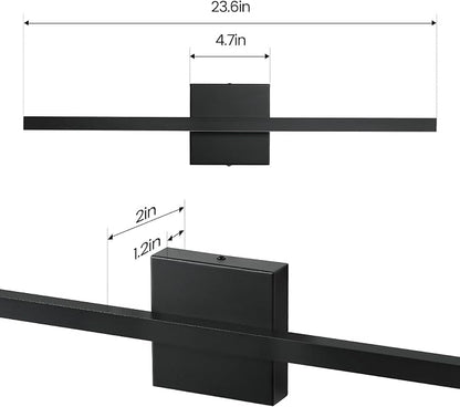 Epinl Black Bathroom Vanty Light for Bathroom 24 inch 14W Dimmable 5CCT Bathroom Lighting Fixtures Over Mirror, Modern Black LED Vanity Light Bar