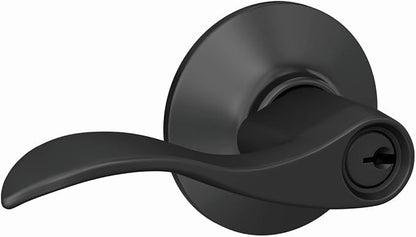 Schlage F51A ACC 622 Accent Door Lever, Keyed Entry Lock, Matte Black
