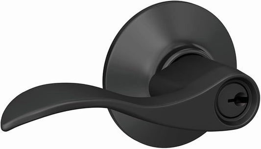 Schlage F51A ACC 622 Accent Door Lever, Keyed Entry Lock, Matte Black