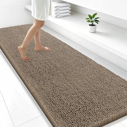 Smiry Bathroom Rugs 59X24, Luxury Chenille Extra Soft Absorbent Bath Mat
