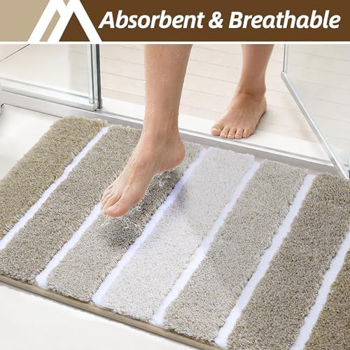 COSY HOMEER Bathroom Rugs 24x17, Ultra Soft Absorbent Bath Mat