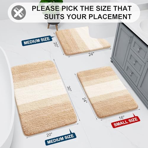 Arotive Microfiber Bathroom Rugs, Shaggy Soft Absorbent Bath Rug, 47x24