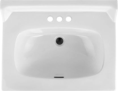 Ceramic Bathroom Sink Top with Raised Back - Fits Standard 24” Vanity | Elegant and Durable Bathroom Sinks for Modern Homes - Upgrade Your Space - Perfect for Any Bathroom Design
