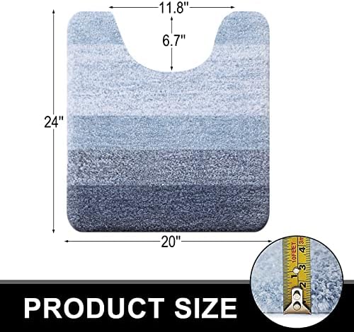 OLANLY Microfiber Bathroom Rugs Sets 3 Piece, 47"x20"+24"x16"+24"x20"