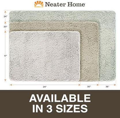Neater Home Plush Bathroom Rugs 30x20 Thick Chenille Quick Dry Microfiber Absorbent Bath Mat, Soft Bath Rugs, Machine Washable Bathroom Floor Mat for Tub Shower Sink, Home Decor Accessories, Tan