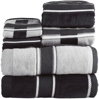 Lavish Home Bathroom Towels Set, Bathroom Accessories, Charcoal, Set of 6