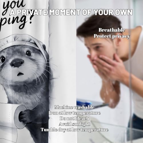 Extra Tall Shower Curtain XL Funny Otter, 70 x 78 Inchs