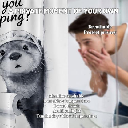Extra Long Shower Curtain XL are You Pooping Otter, 108 x 72 Inchs
