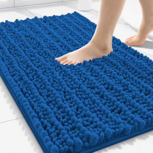 Smiry Bathroom Rugs 30X20, Extra Soft Rubber Backing Chenille Bath Mats