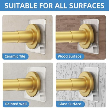 CorkLatta Gold Adjustable Shower Curtain Rod 32 to 68 inch with 2 Holders