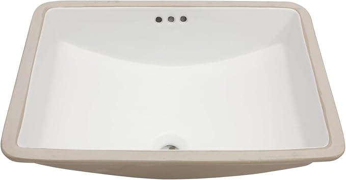 Dcolora 23x16 In. Undermount Bathroom Sink, Boat-Shaped Fireclay White Ceramic Porcelain Lavatory Vanity Bath Sink Under Counter Vessel Sink, Farmhouse Style #DC-UVS2538002