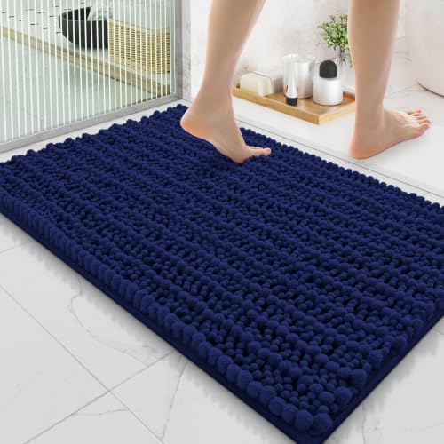 Smiry Bathroom Rugs 35X24, Extra Soft Rubber Backing Chenille Bath Mats