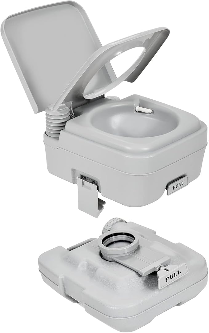 YITAHOME 2.6 Gallon Portable Toilet for Camping | RV Travel Potty with Press Flush Pump, Anti-leak Seal Ring for Travel, Boating, Hiking, Trips