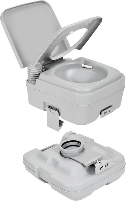 YITAHOME 2.6 Gallon Portable Toilet for Camping | RV Travel Potty with Press Flush Pump, Anti-leak Seal Ring for Travel, Boating, Hiking, Trips