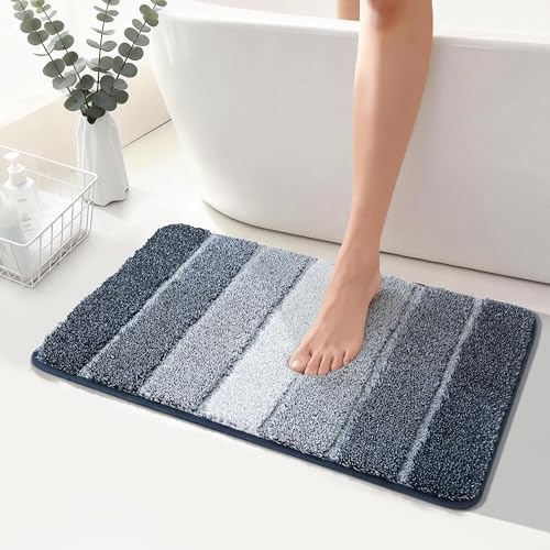 COSY HOMEER Bathroom Rugs 30x20,Ultra Soft Absorbent Bath Mat,Dark Blue