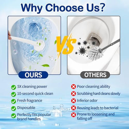 100 Count Toilet Bowl Brush Refills for Clorox, Upgrade 3-Layer Thickened