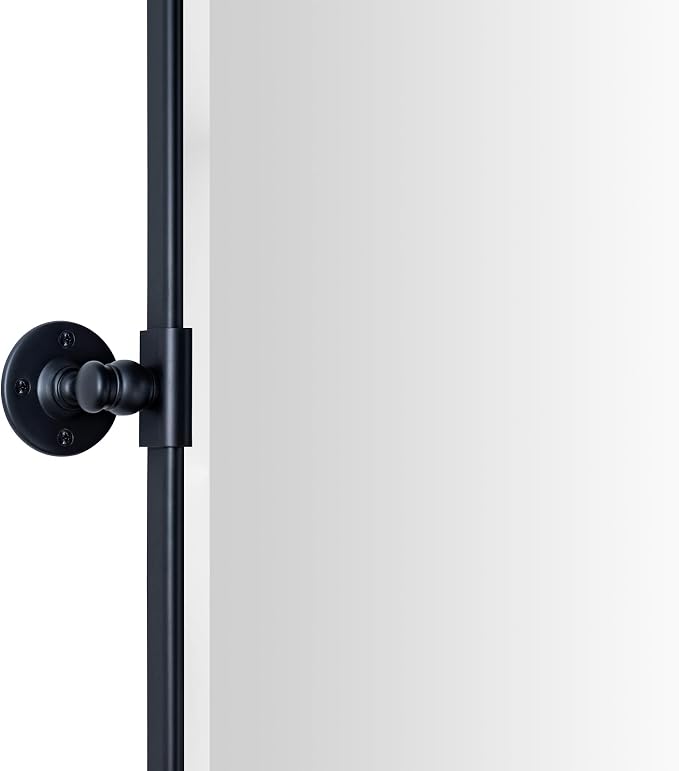 TEHOME Pivot Mirror Matt Black Tilt Bathroom Vanity Mirror Black Metal Framed Rectangle Horizontal Tilting Beveled Vanity Mirrors, Overall 44.12 x 30 inches (Mirrror 40 x 30 inches)