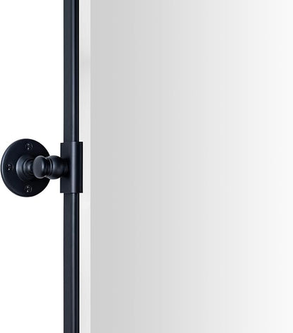 TEHOME Matt Black Horizontal Pivot Bathroom Vanity Mirror Large 30x48'' Black Metal Framed Rectangle Tilting Beveled Vanity Mirrors for Wall, Overall 51.91 x 30 inches (Mirrror 48 x 30 inches)
