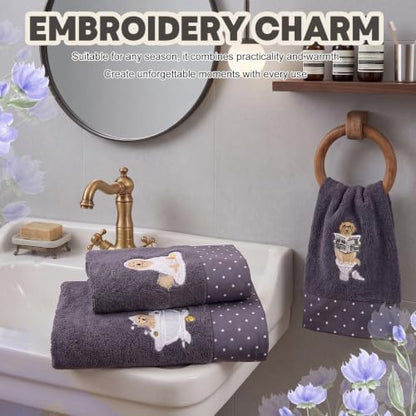 Peryiter 3 Pack Golden Retriever Decorative Bath Towel Set