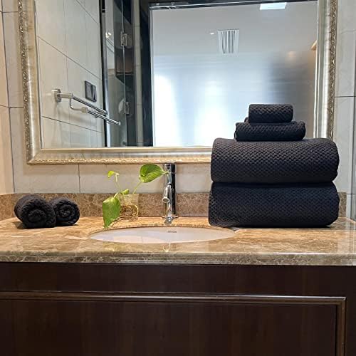 YTYC 39x78 Bath Sheets Set,Towels for Bathroom,Black,6-Pieces