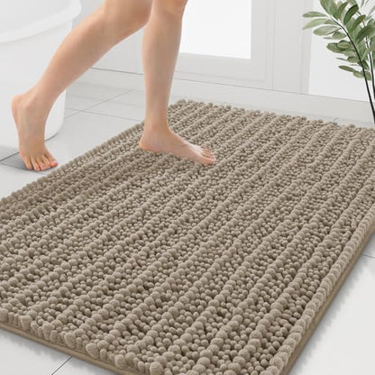 Smiry Bathroom Rugs 40X32, Extra Soft Rubber Backing Chenille Bath Mats