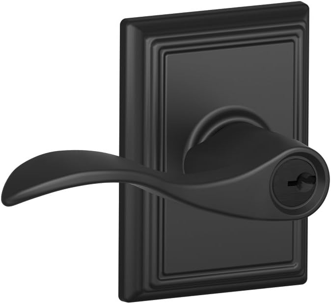 SCHLAGE Accent Lever with Addison Trim Keyed Entry Lock in Matte Black - F51A ACC 622 ADD