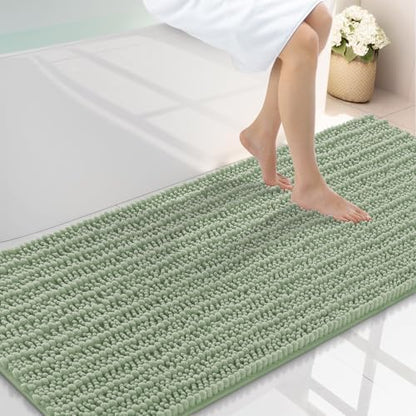 Smiry Bathroom Rugs 59X20, Extra Soft Rubber Backing Chenille Bath Mats