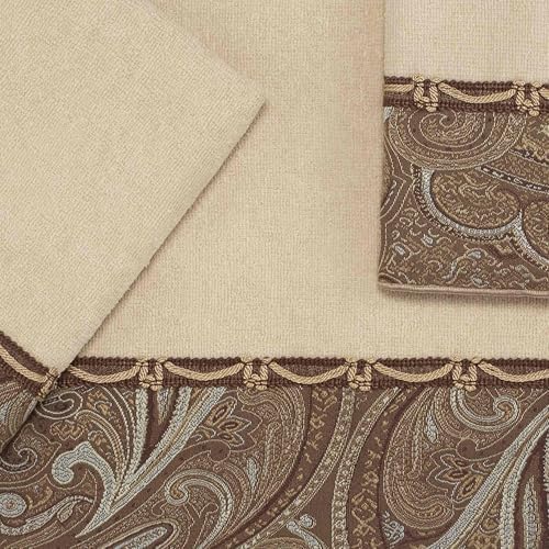 Avanti Linens - 3pc Towel Set, Soft & Absorbent Cotton Towels (Bradford Collection, Linen)