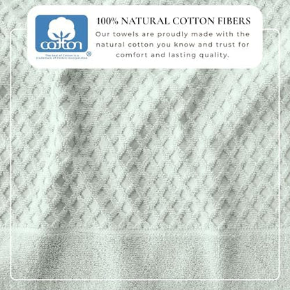 Great Bay Home Hand Towels - 100% Cotton 6 Pack 26x16 Hand Towel Set - Absorbent, Durable, Quick-Dry Towels for Bathroom (Pastel Blue)